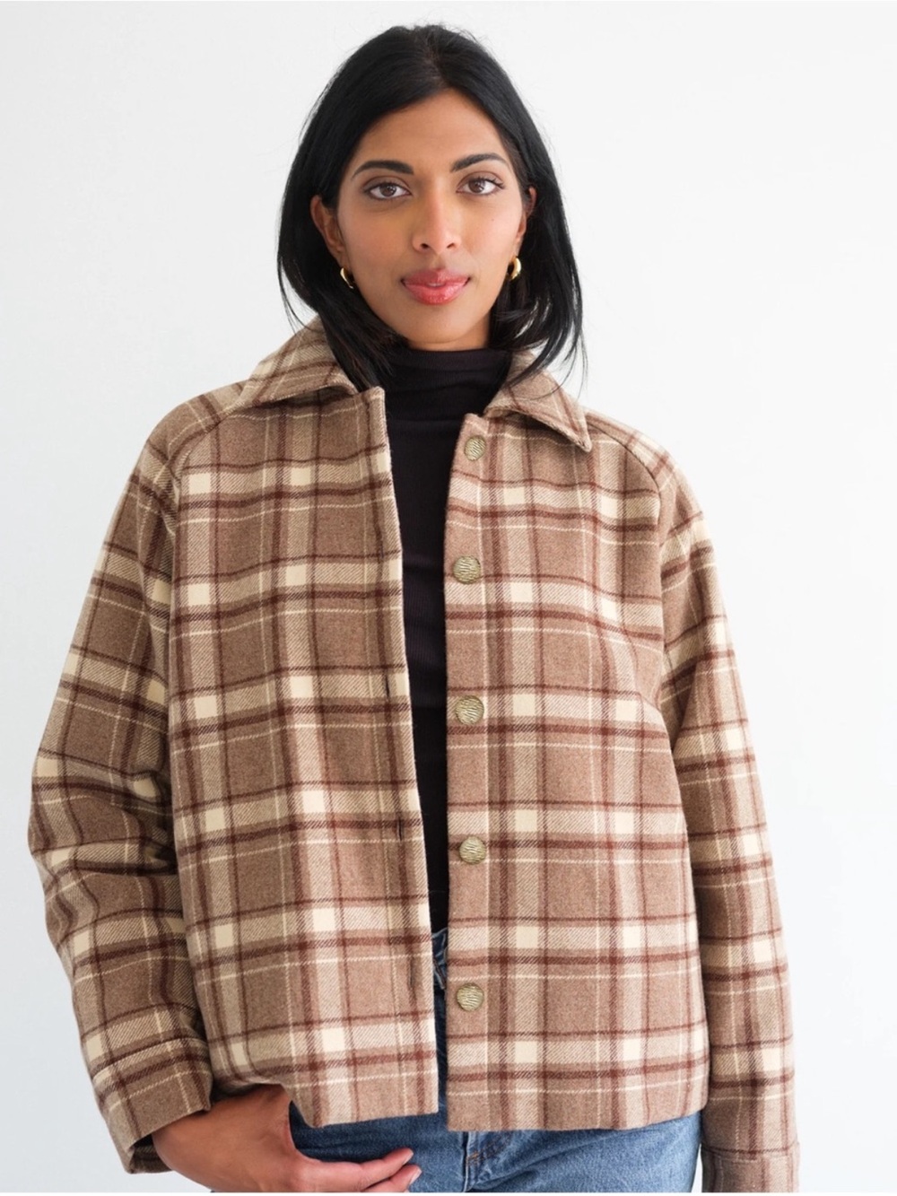 🐿️ NWOT Brunette The Label Plaid Coat